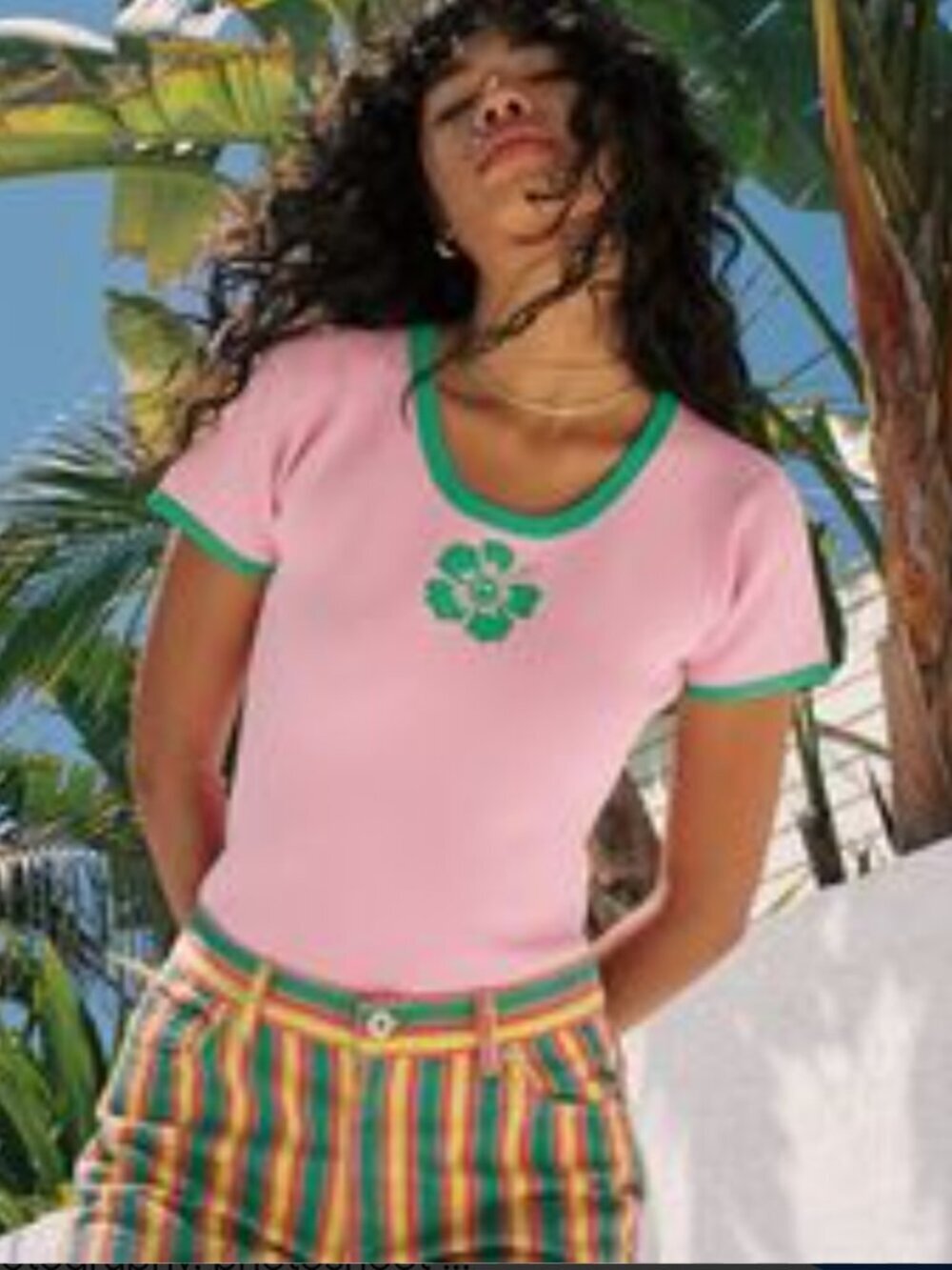 Holiday by Emma Mulholland Happy Hibiscus Top Medium Whimsy Fun Resort Floral